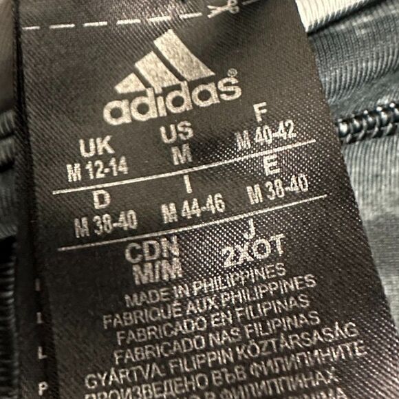 euc Adidas Grey/White/Black striped leggings, Size M - Picture 5 of 7